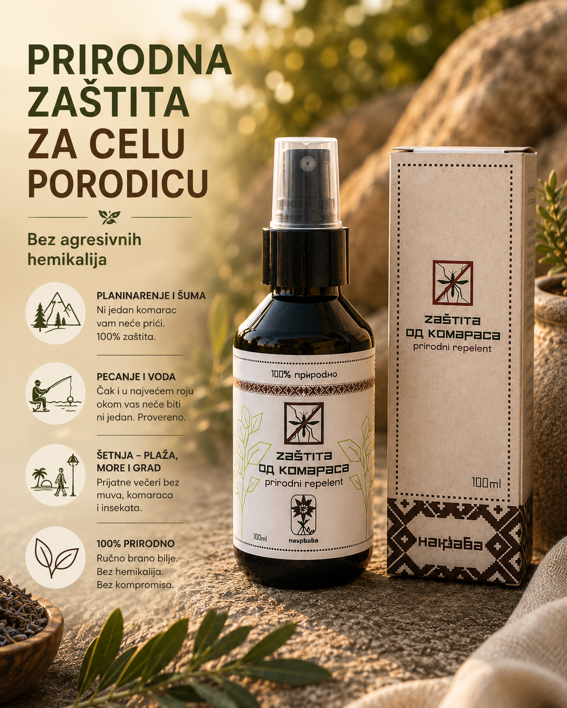 Sprej protiv komaraca - prirodni repelent